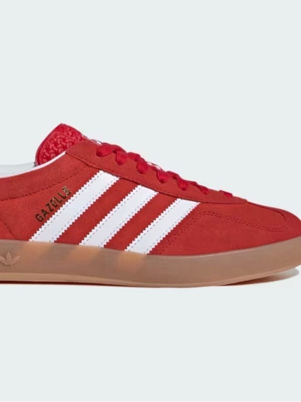 Suede Sneakers in Red with White Stripes